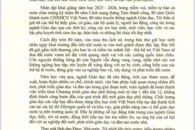 Thư của Chủ tịch nước Lương Cường gửi ngành Giáo dục nhân dịp khai giảng năm học 2025 – 2026